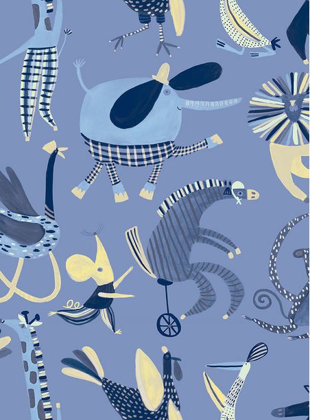 Papel de parede animais azul