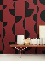 Papel-de-parede-esferas-preto-e-vermelho