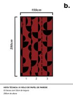 Papel-de-parede-esferas-preto-e-vermelho