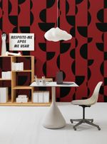 Papel-de-parede-esferas-preto-e-vermelho