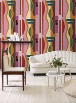 Papel-de-parede-estrutura-rosa-e-vermelo