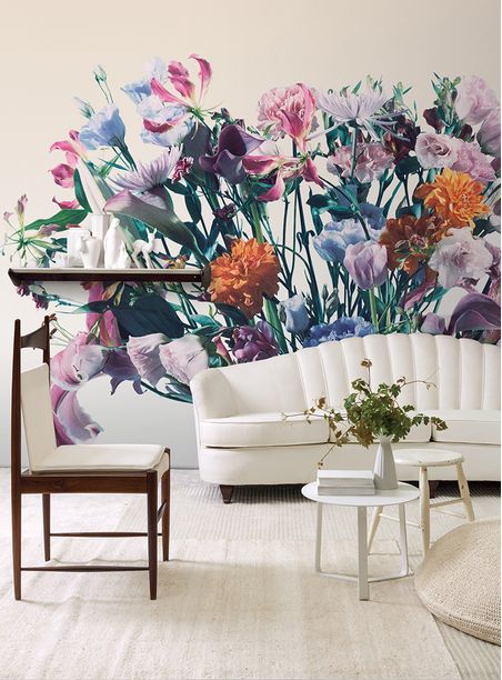 Painel de parede flora ii fundo bege