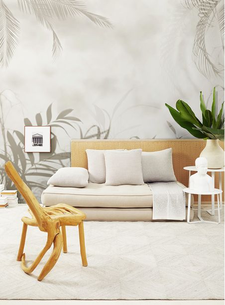 Painel de parede paisagem sombras cinza