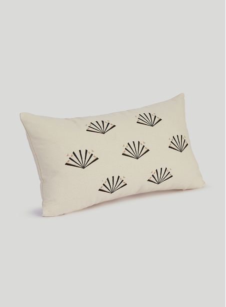 Almofada coroa bege claro e preto