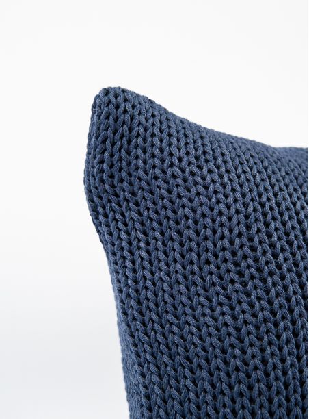 Almofada Tricô ponto grande azul jeans