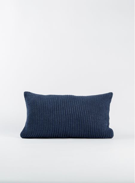 Almofada Tricô ponto grande azul jeans