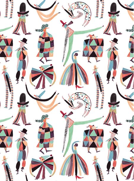 Papel de parede circo branco