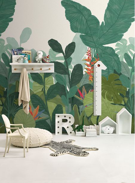 Painel de parede floresta tropical verde