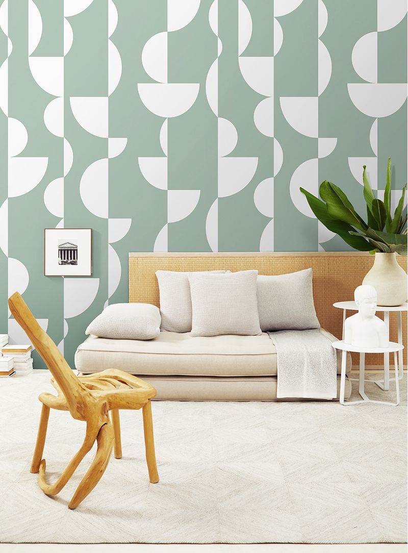 Papel-de-parede-esferas-branco-e-verde