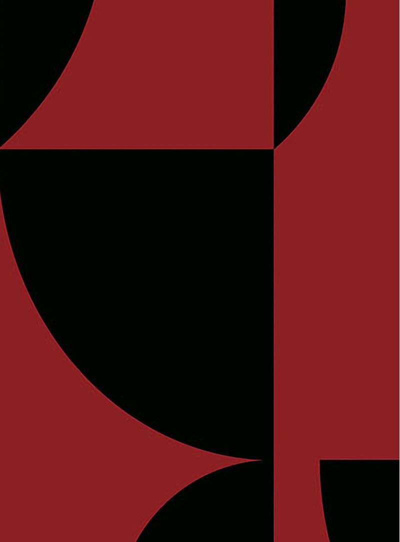 Papel-de-parede-esferas-preto-e-vermelho