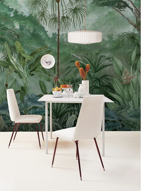 Painel de parede selva verde azulado