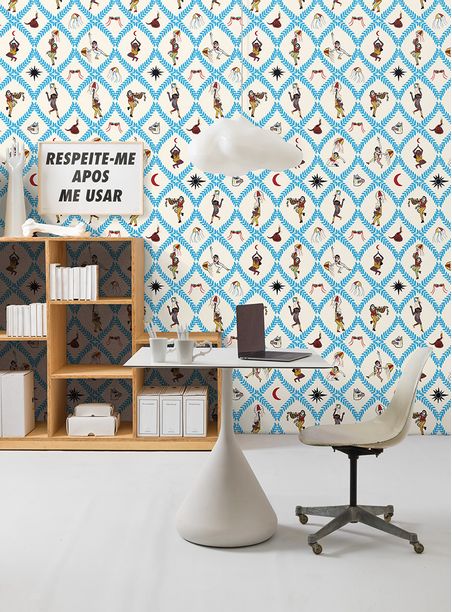 Papel de parede carnaval azul e vermelho