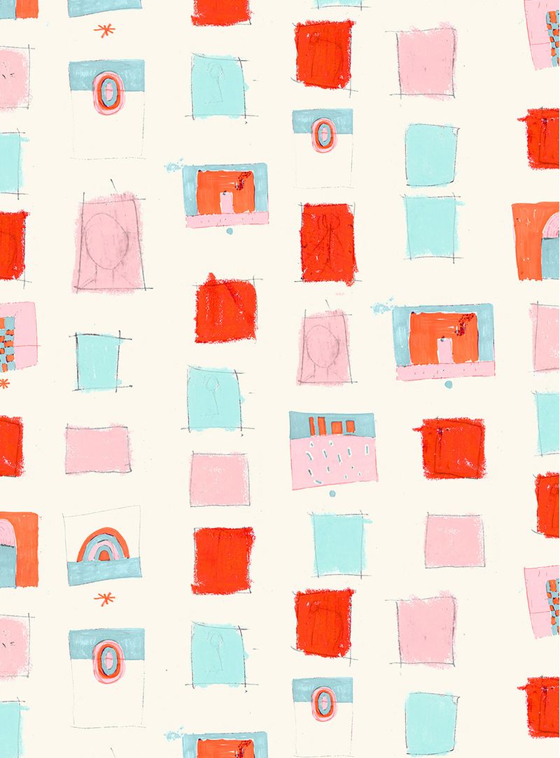 Papel-de-parede-desenho-de-apoio-i-laranja-e-rosa