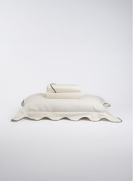 Jogo de Lençol Linhas Curvas Verde