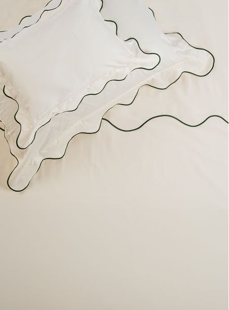 Jogo de Lençol Linhas Curvas Verde