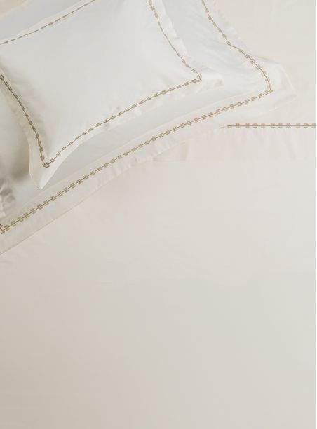 Jogo de Lençol Vernacular Cinza e Bege