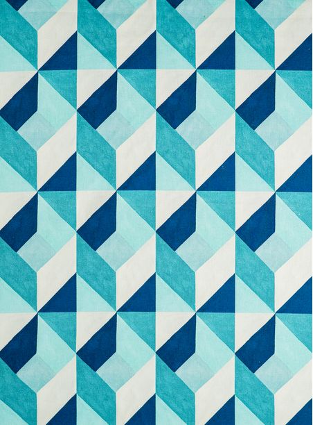 Tecido estampado caixa azul