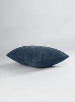 Almofada couro pesponto Azul Médio