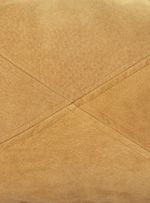 Almofada couro pesponto Ocre