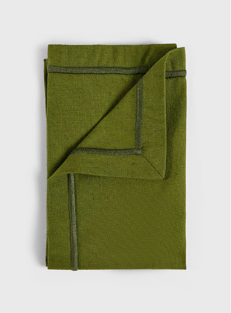 Guardanapo bordado verde