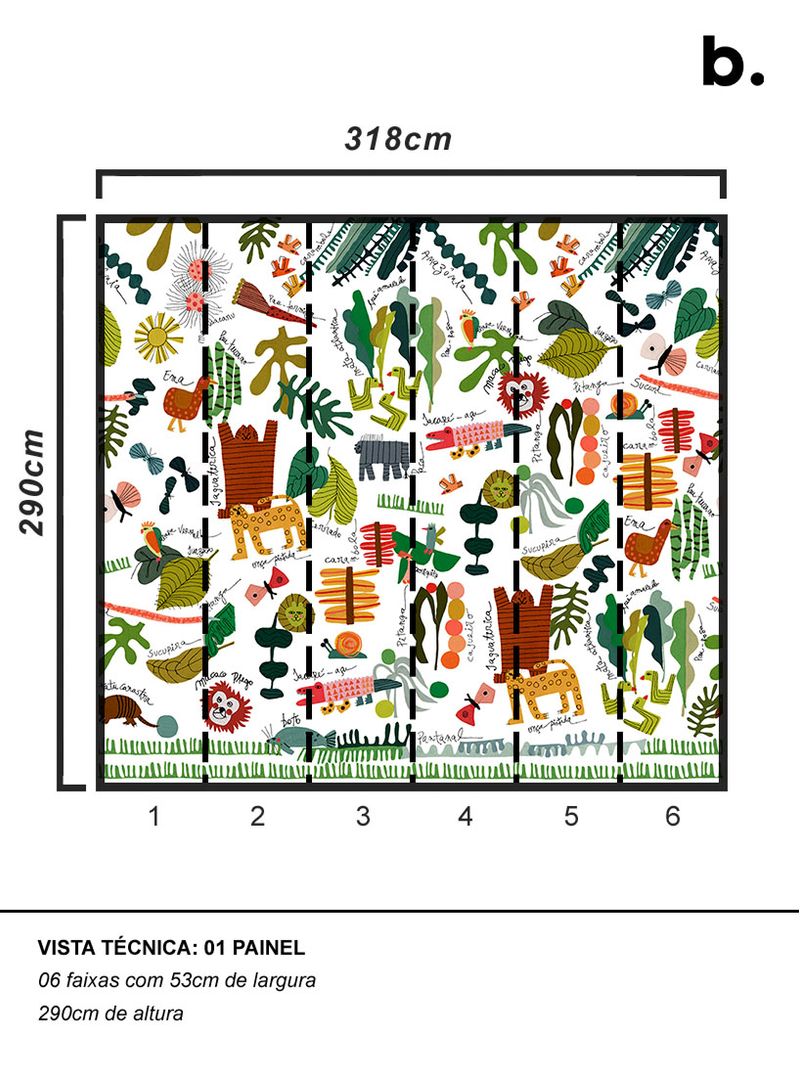 Painel-de-parede-manual-animais-colorido