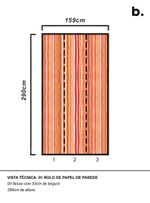 Papel-de-parede-listra-manual-rosa-e-laranja