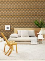 Papel-de-parede-penas-ocre-e-amarelo