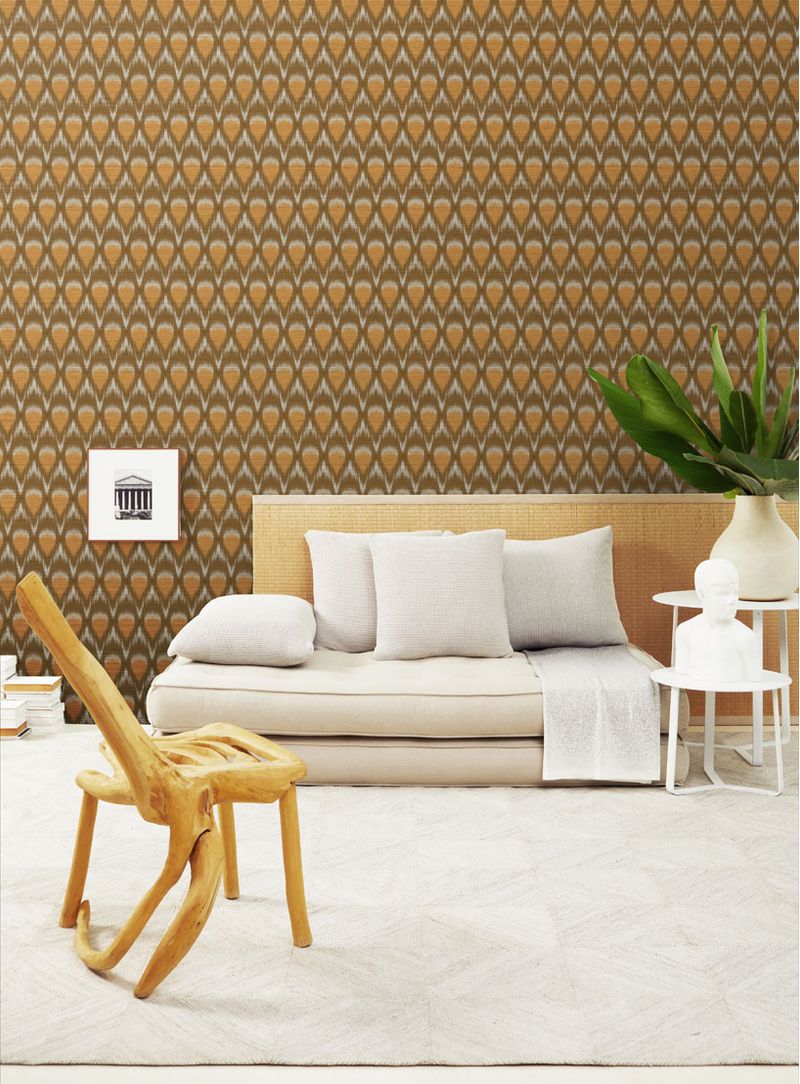 Papel-de-parede-penas-ocre-e-amarelo