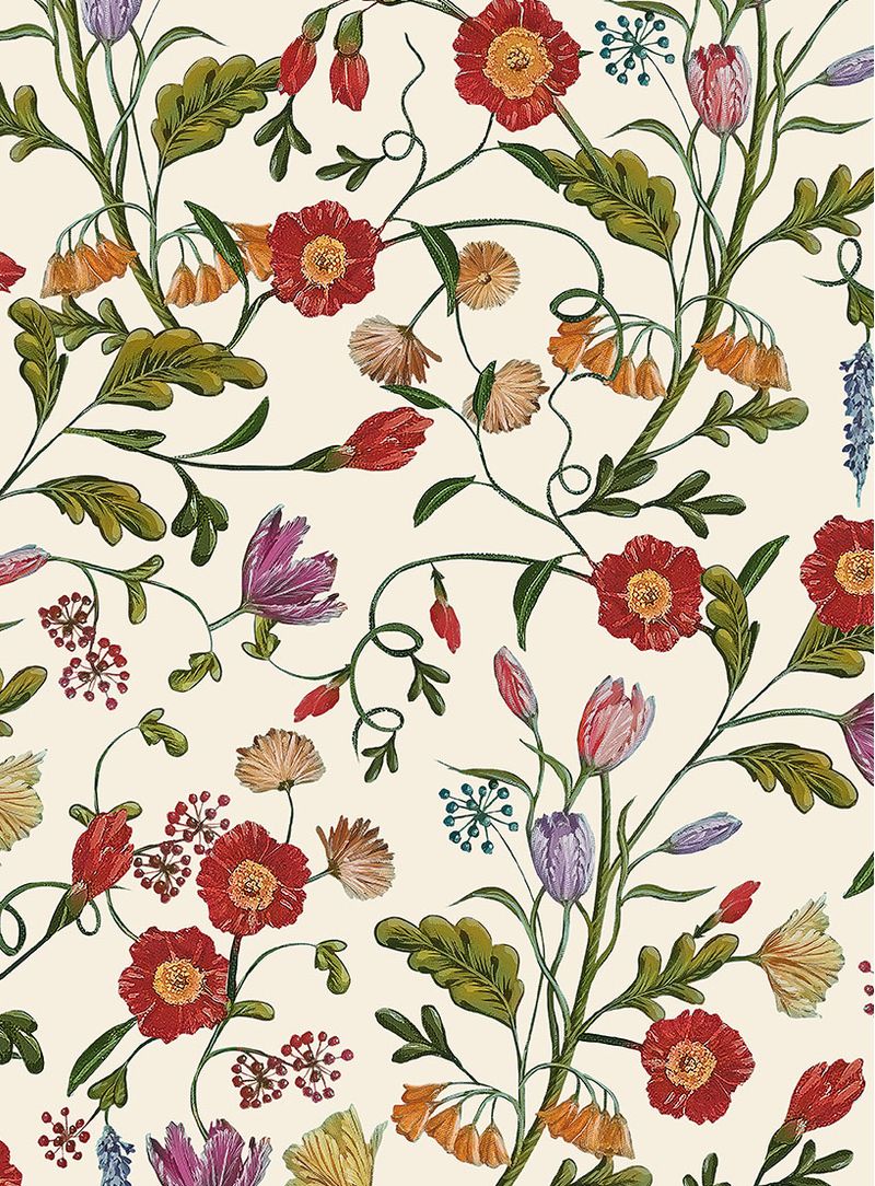 Papel-de-parede-floral-botanico-colorido