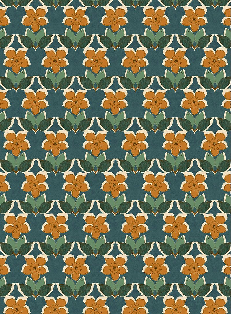 Papel-de-parede-floral-mini-verde-e-amareo
