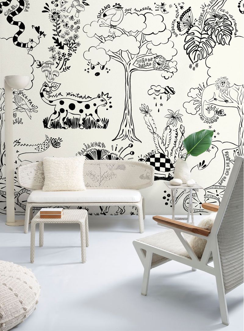 Painel-de-parede-fauna-brasileira-preto-e-branco