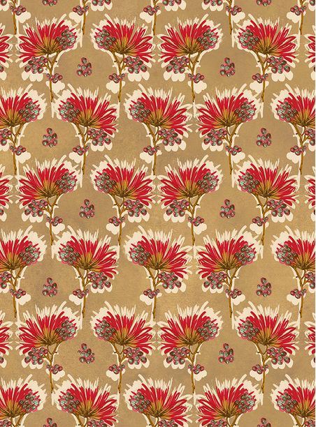 Papel de parede floralzinho II vermelhos