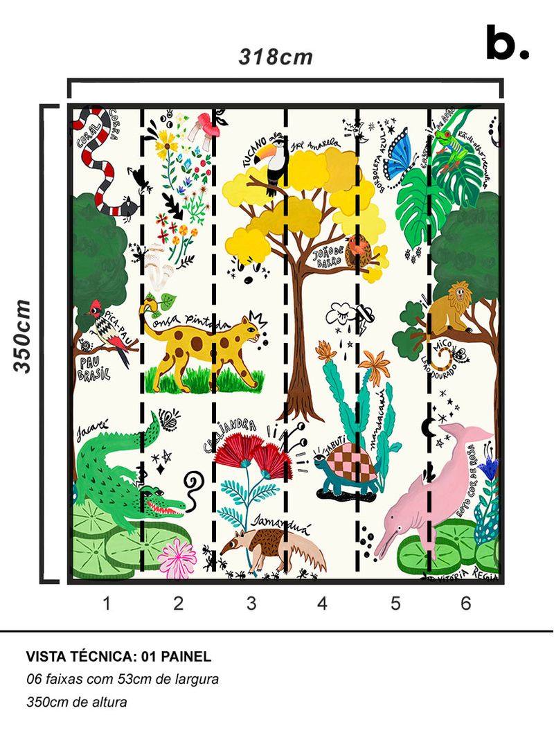 Painel-de-parede-fauna-brasileira-colorido