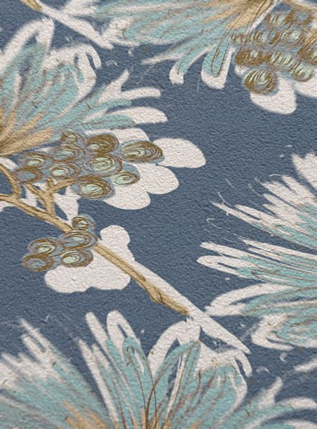 Papel de parede floralzinho II azuis