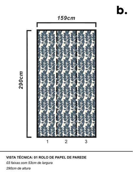 Papel de parede ramos azuis