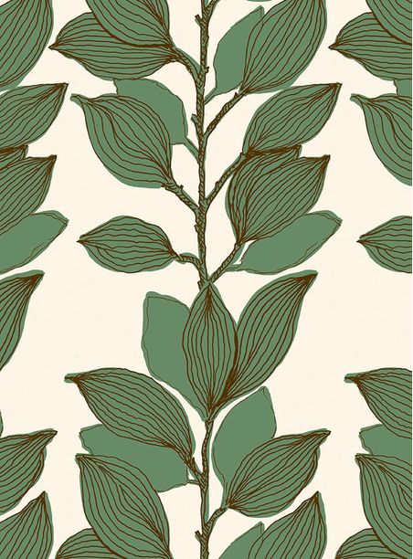 Papel de parede ramos verdes