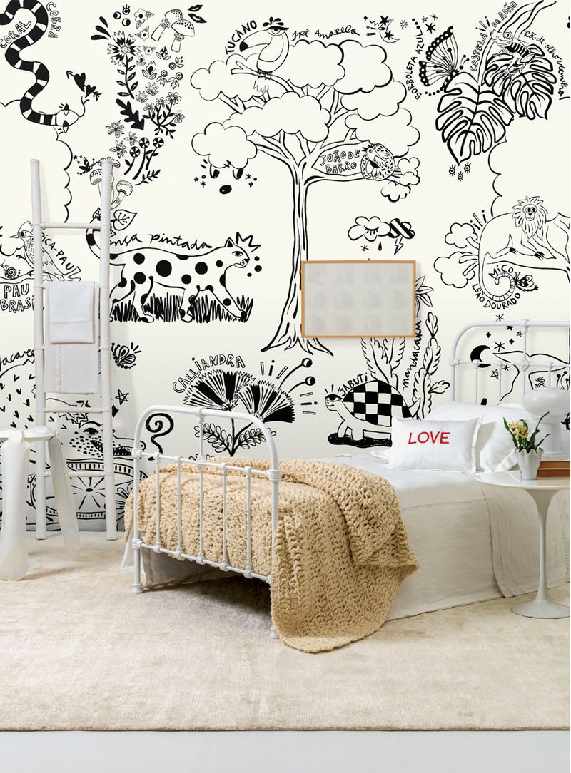 Painel-de-parede-fauna-brasileira-preto-e-branco