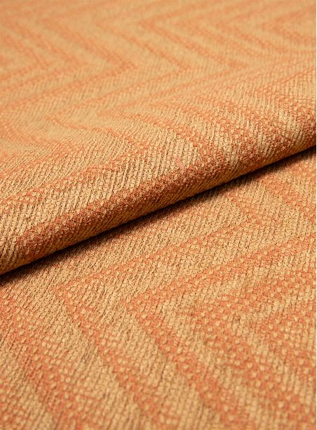 Tecido Jacquard Zig Zag ocre e laranja