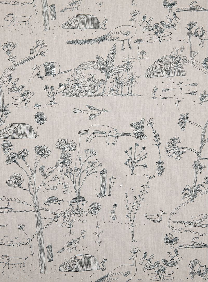 Tecido-Jacquard-Animais-Cerrado-Verde