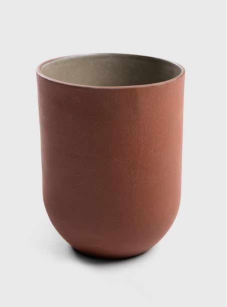 Copo porcelana fundo oval terracota 300 ml