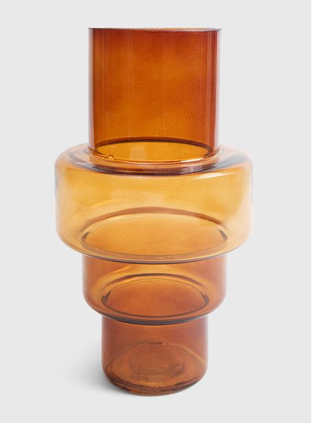 Vaso art deco marrom vidro