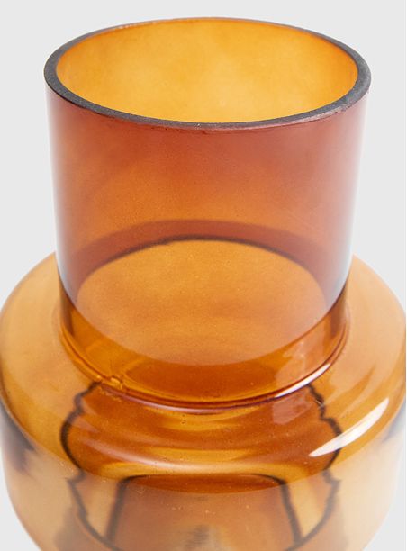 Vaso art deco marrom vidro