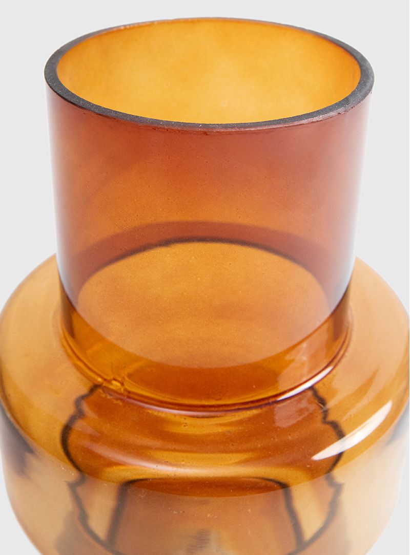 Vaso-art-deco-marrom-vidro