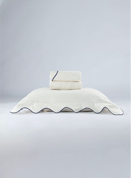 Jogo de Lençol Linhas Curvas Marinho