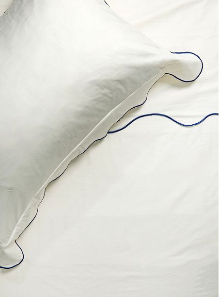 Jogo de Lençol Linhas Curvas Marinho