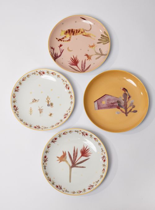 set 4 Prato Decorativo mini Pat Lobo