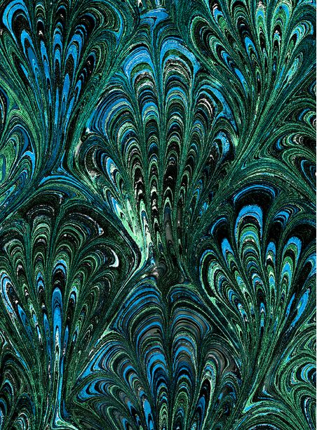 Papel de parede clássico líquido ii azul neon
