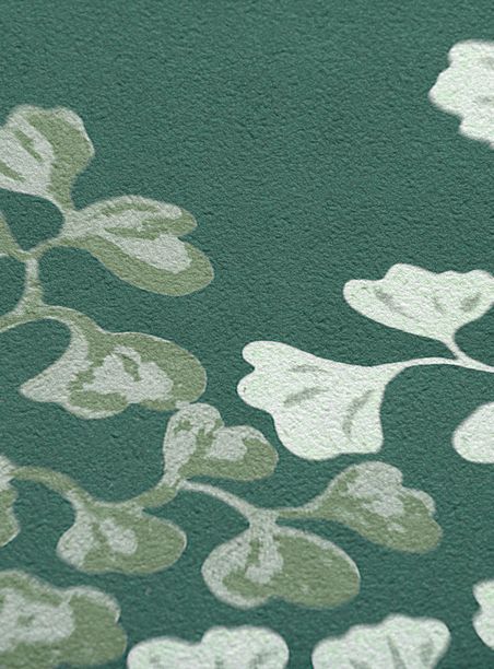 Papel de parede clássico ramos verde