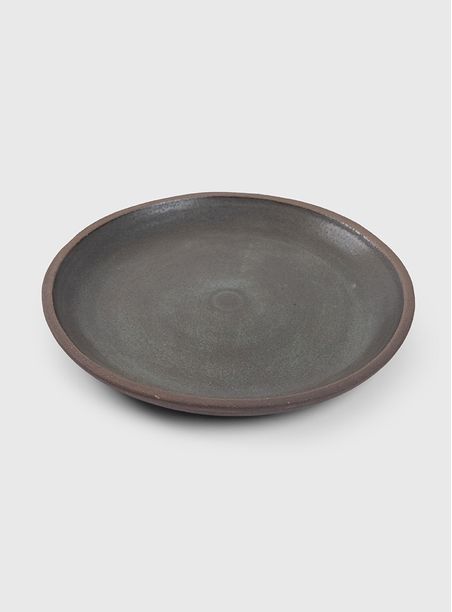 Prato Sobremesa Terracota cerâmica esmalte azul