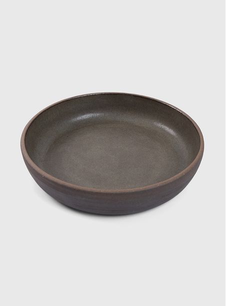 Prato Bolo Terracota cerâmica esmalte azul